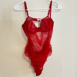 Victoria Secret Red Lace Bodysuit